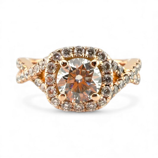 14K Rose Gold VS2 I .70CT/.60CTW Diamond Engagement Ring