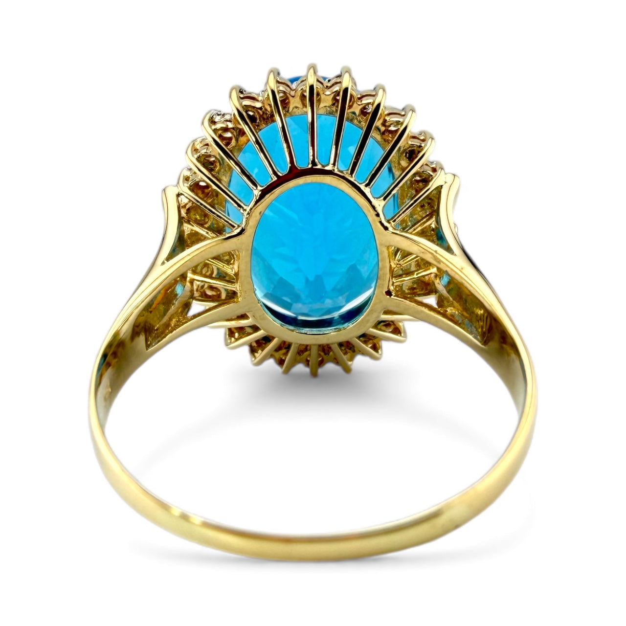 Yellow 14K Blue Topaz & .42CTW Diamond Ring