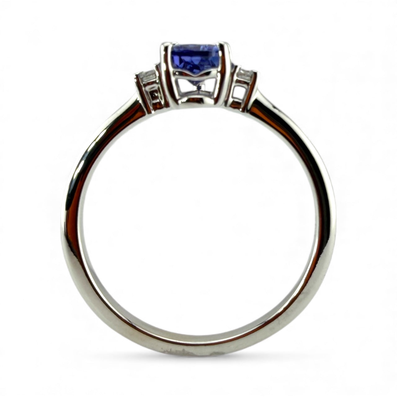 White 14K .56CT Pear Tanzanite & Diamond Ring