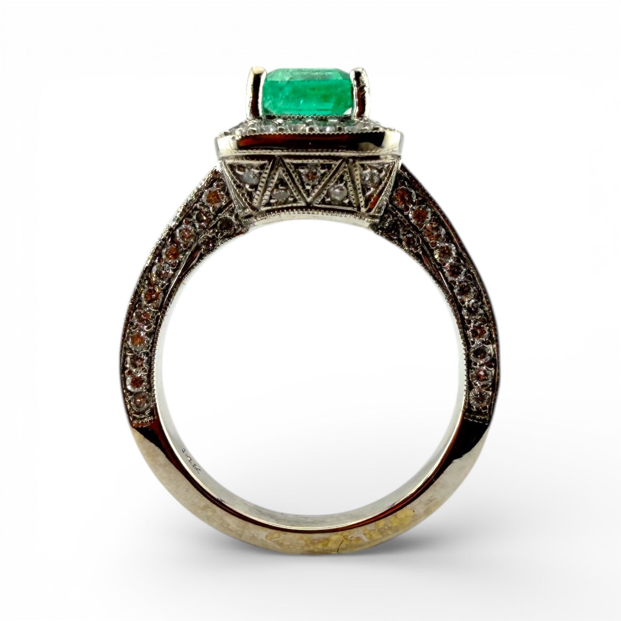 White 14K .95CT Emerald & .87CTW Diamond Ring
