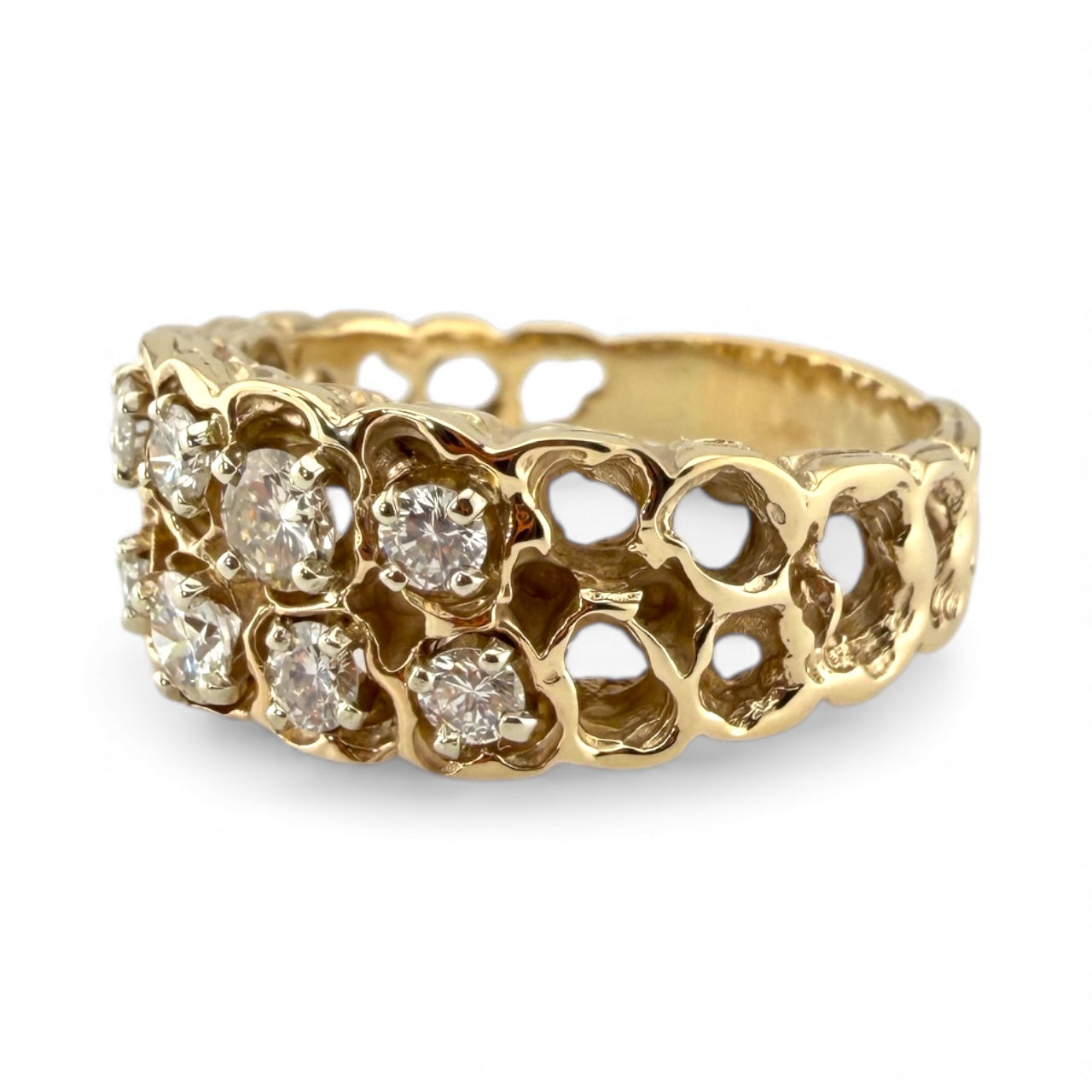Yellow 14K .67CTW Diamond Nugget Style Ring