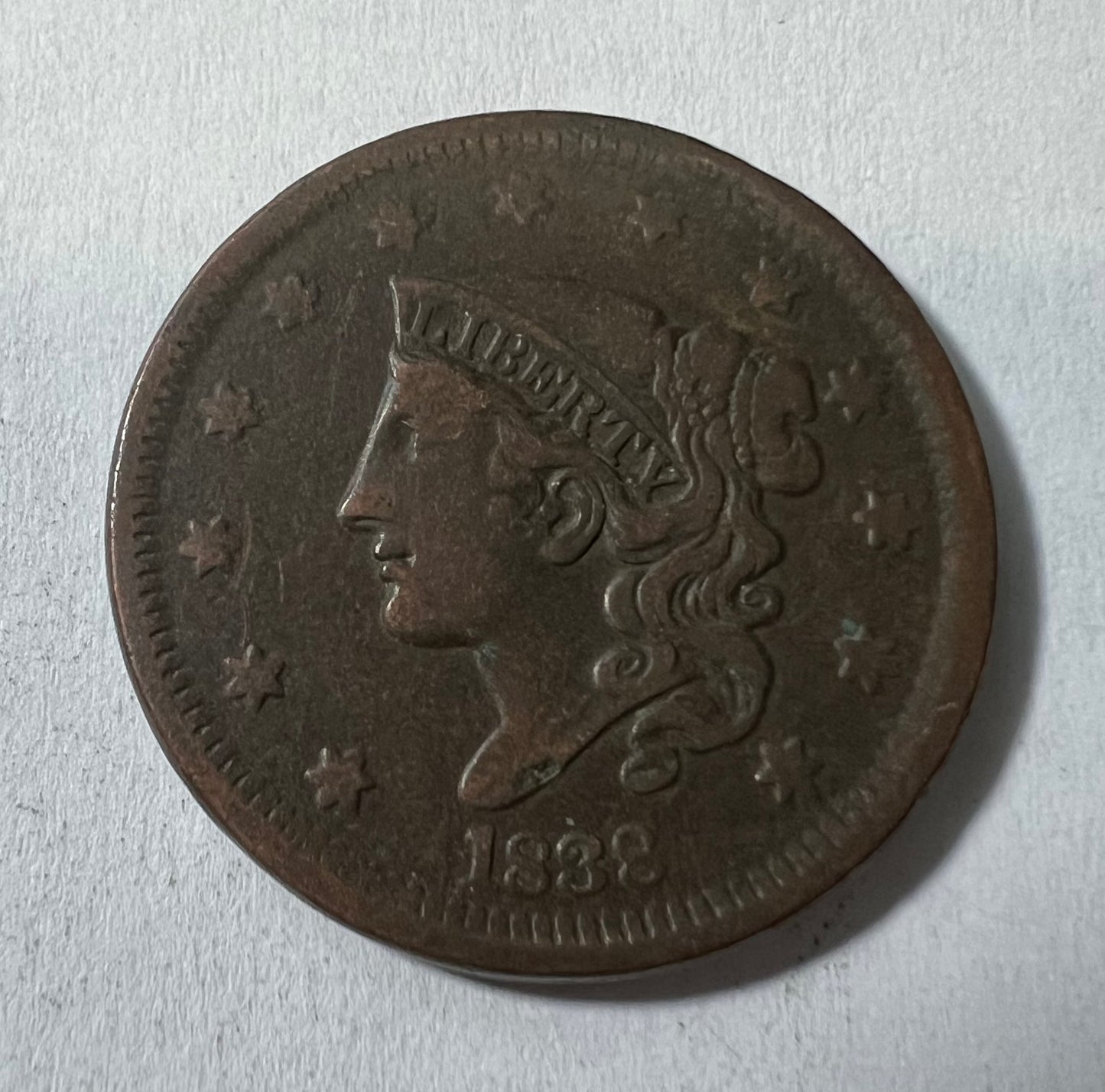 1838 Large Cent VF-25