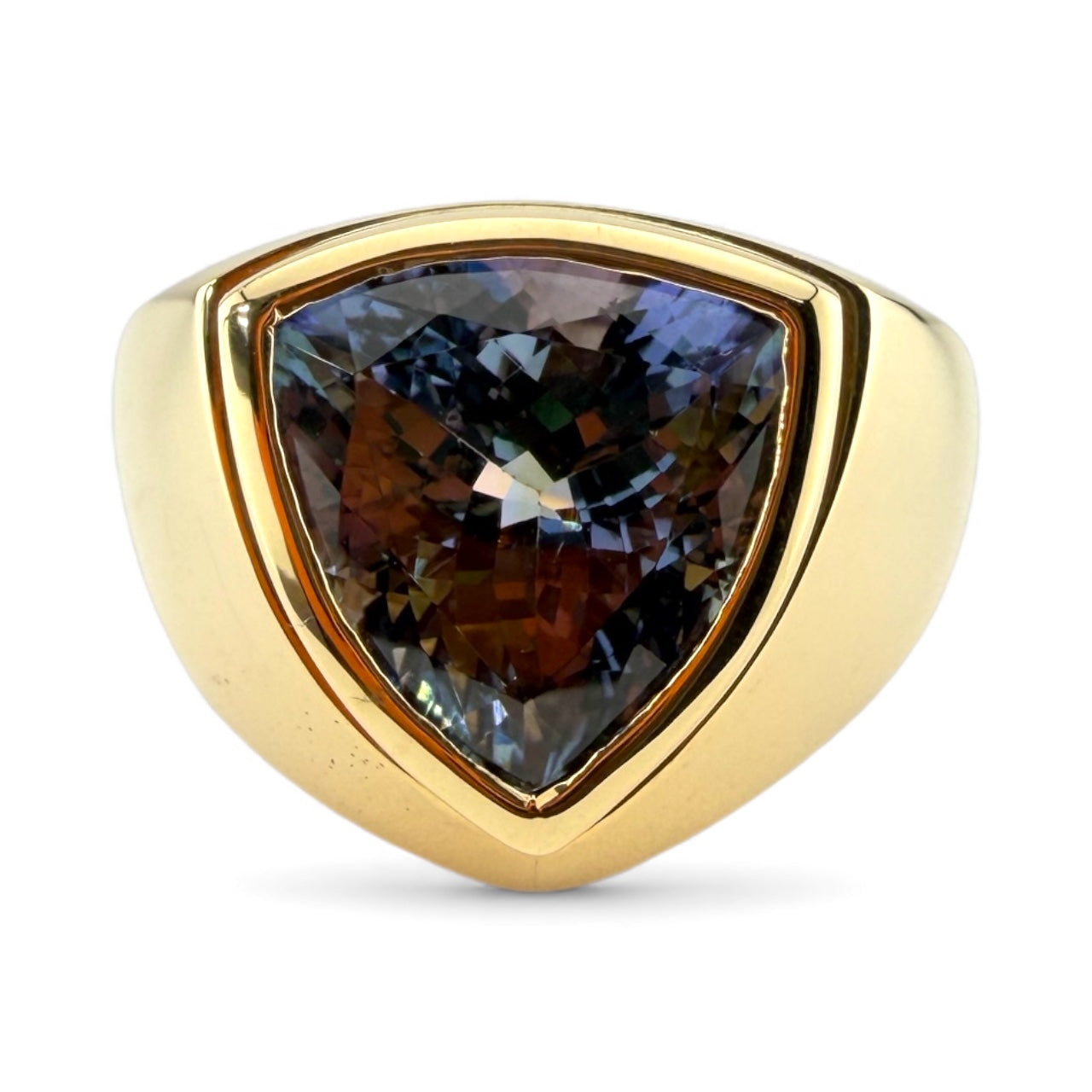 14K 7.16CT Tanzanite Trillion Ring
