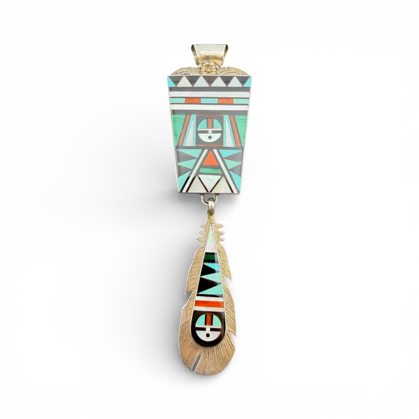 Sterling Silver Zuni “Gods Eye” Multi-Stone Pendant