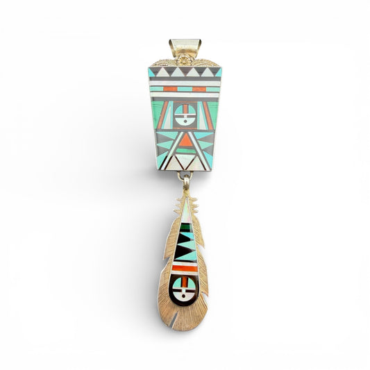 Sterling Silver Zuni “Gods Eye” Multi-Stone Pendant