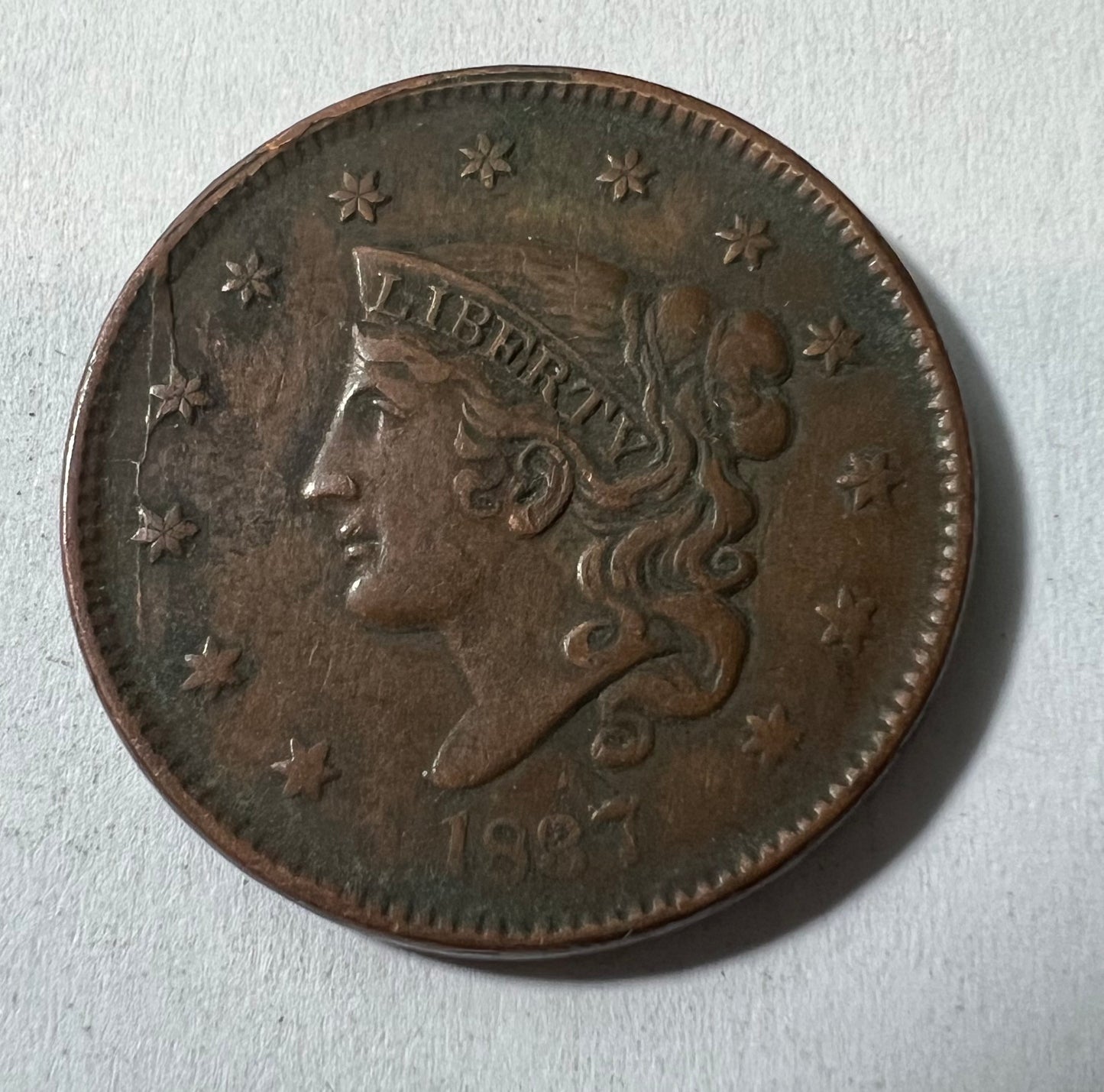 1837 Large Cent VF-35