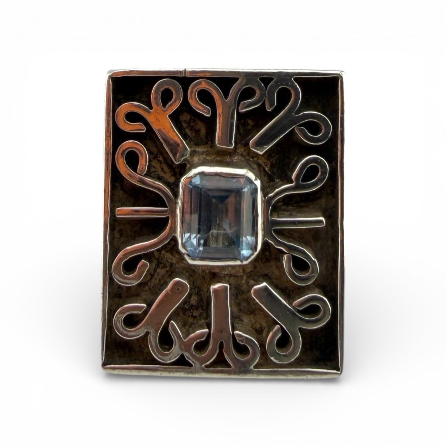 Sterling Silver & Synthetic Aquamarine Toño Ring