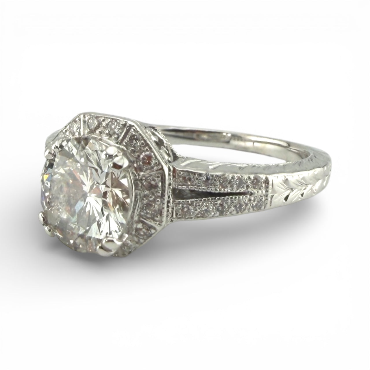 White 18K 1.16CT I1 K & .18CTW Diamond Ring
