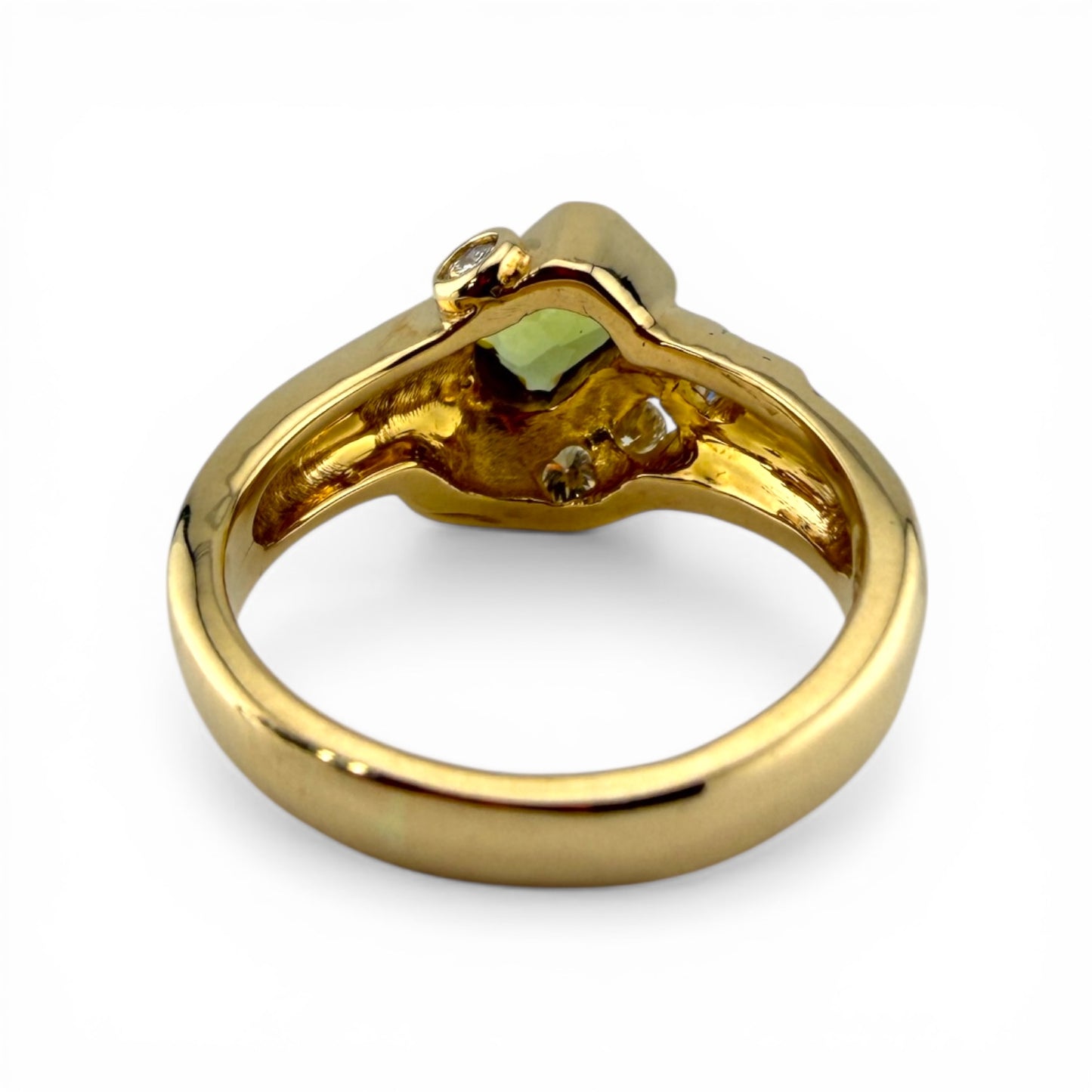 Yellow 14K Peridot & .25CTW Diamond Ring