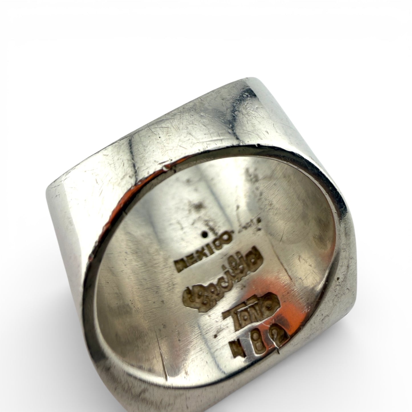 Sterling Silver & Synthetic Aquamarine Toño Ring