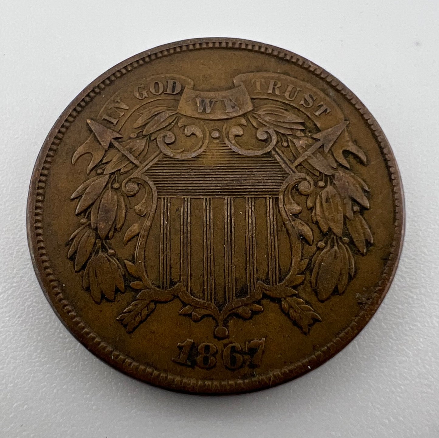 1867 2 Cents VF-20