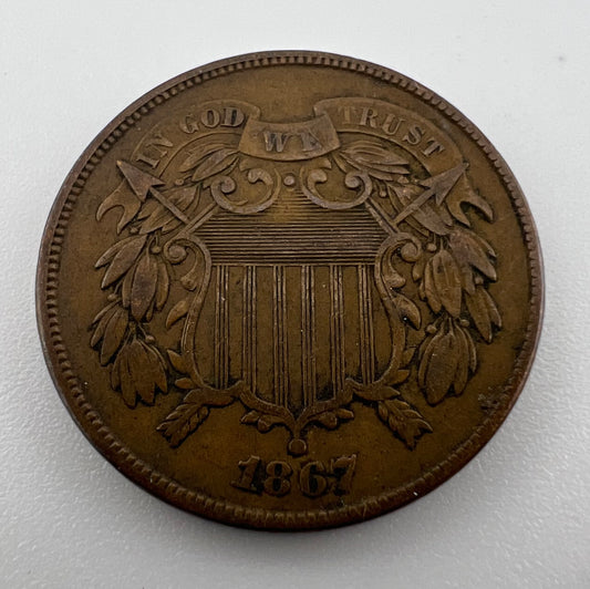 1867 2 Cents VF-20