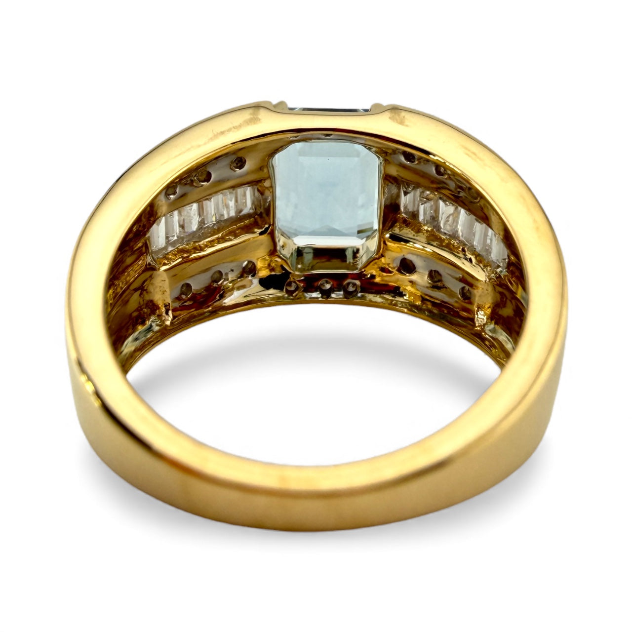 Yellow 14K Blue Topaz & .35 CTW Diamond Ring