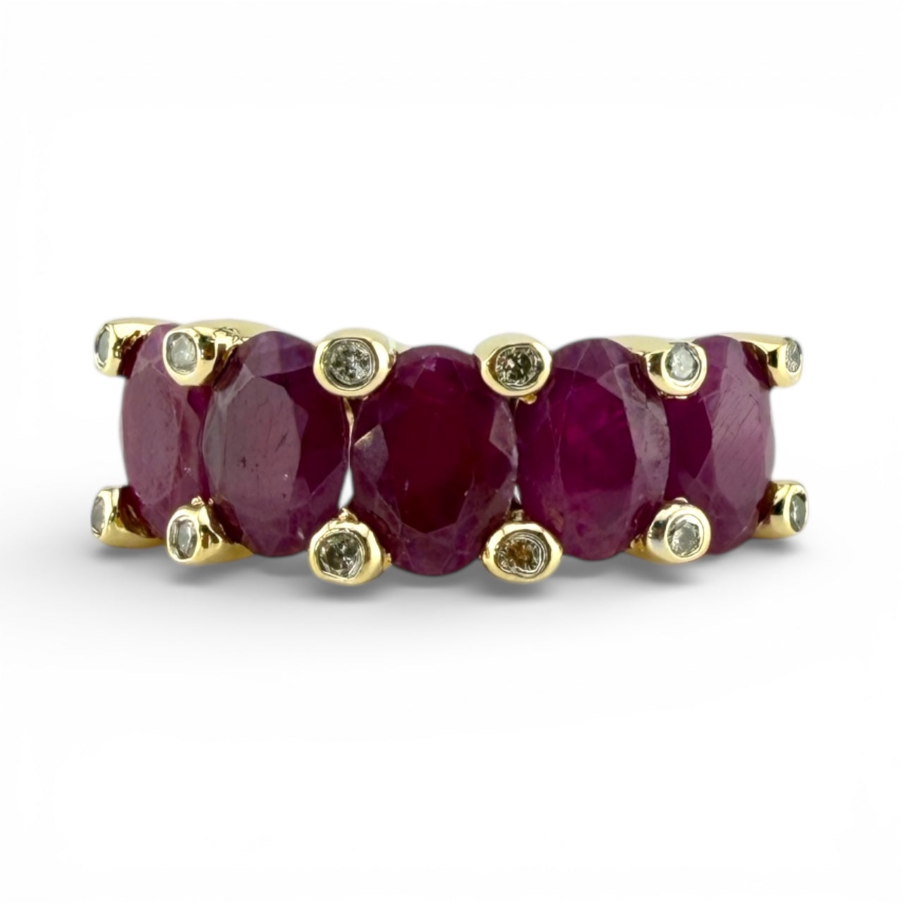 Yellow 14K 5CTW Ruby & Diamond Ring