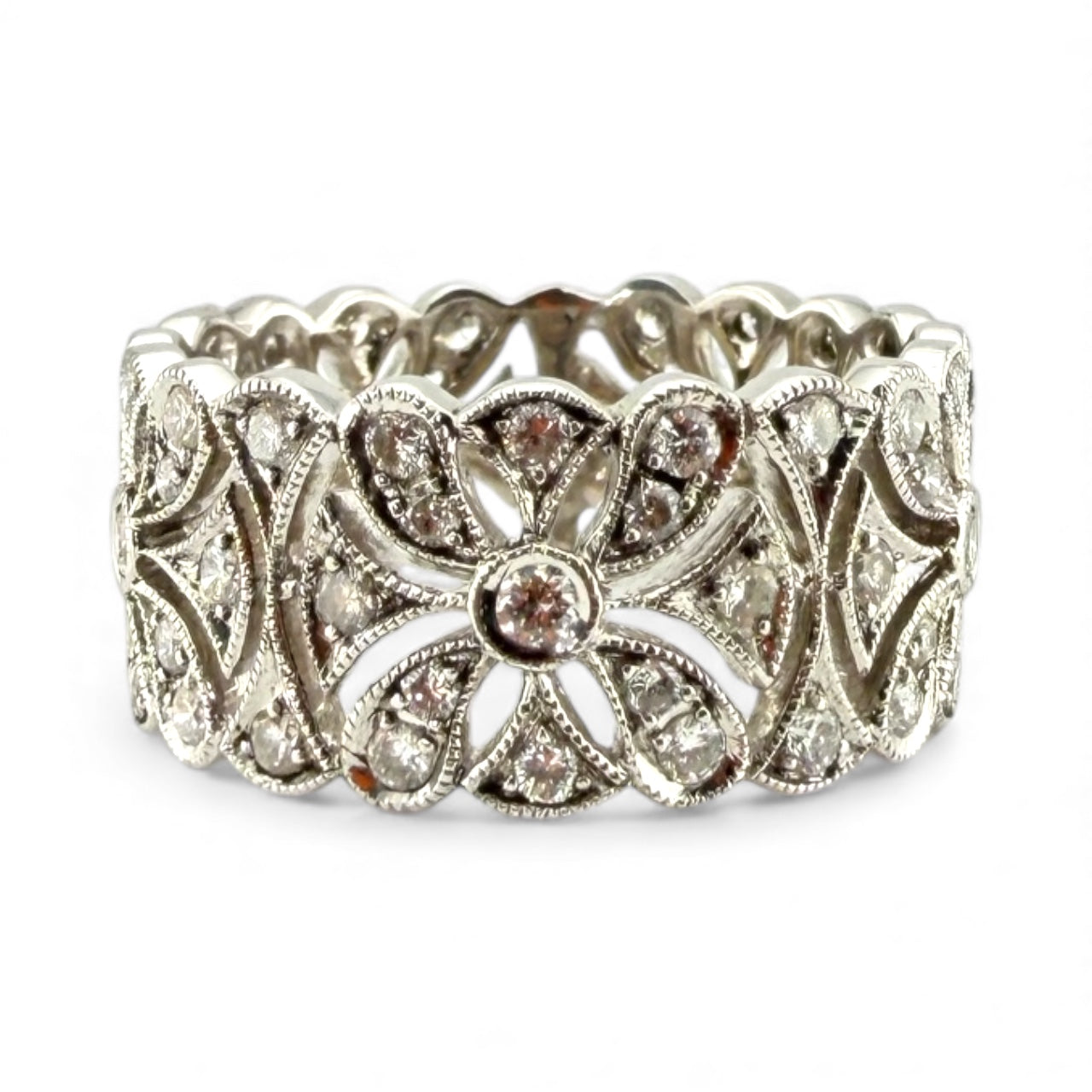 White 14K .92CTW Diamond Eternity Band