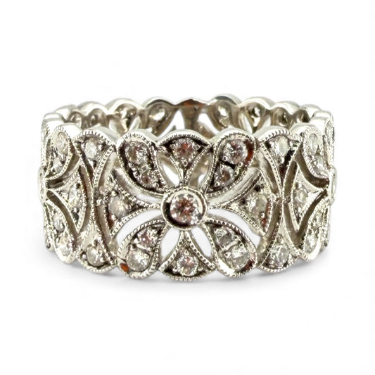 White 14K .92CTW Diamond Eternity Band