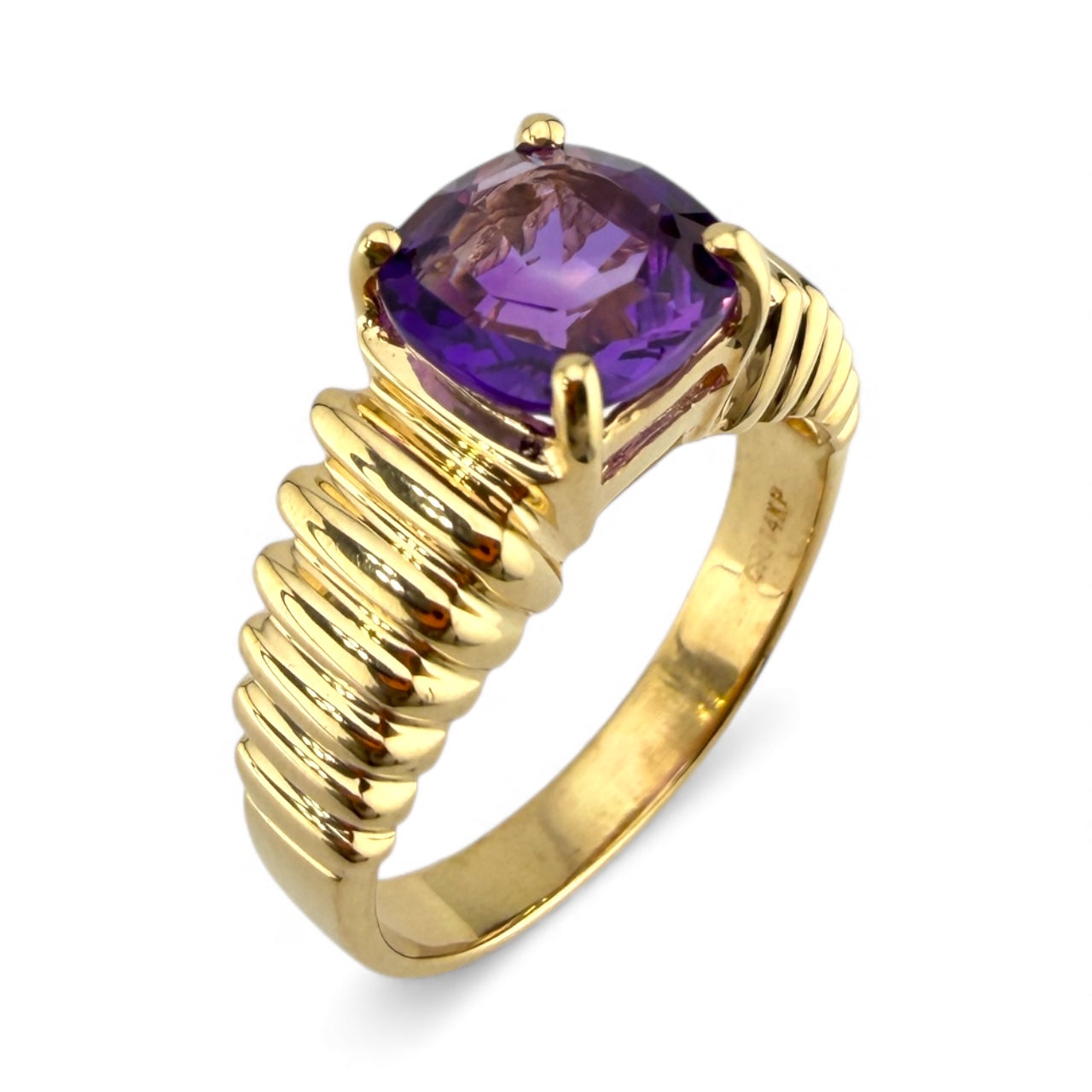 Yellow 14K Amethyst Ring