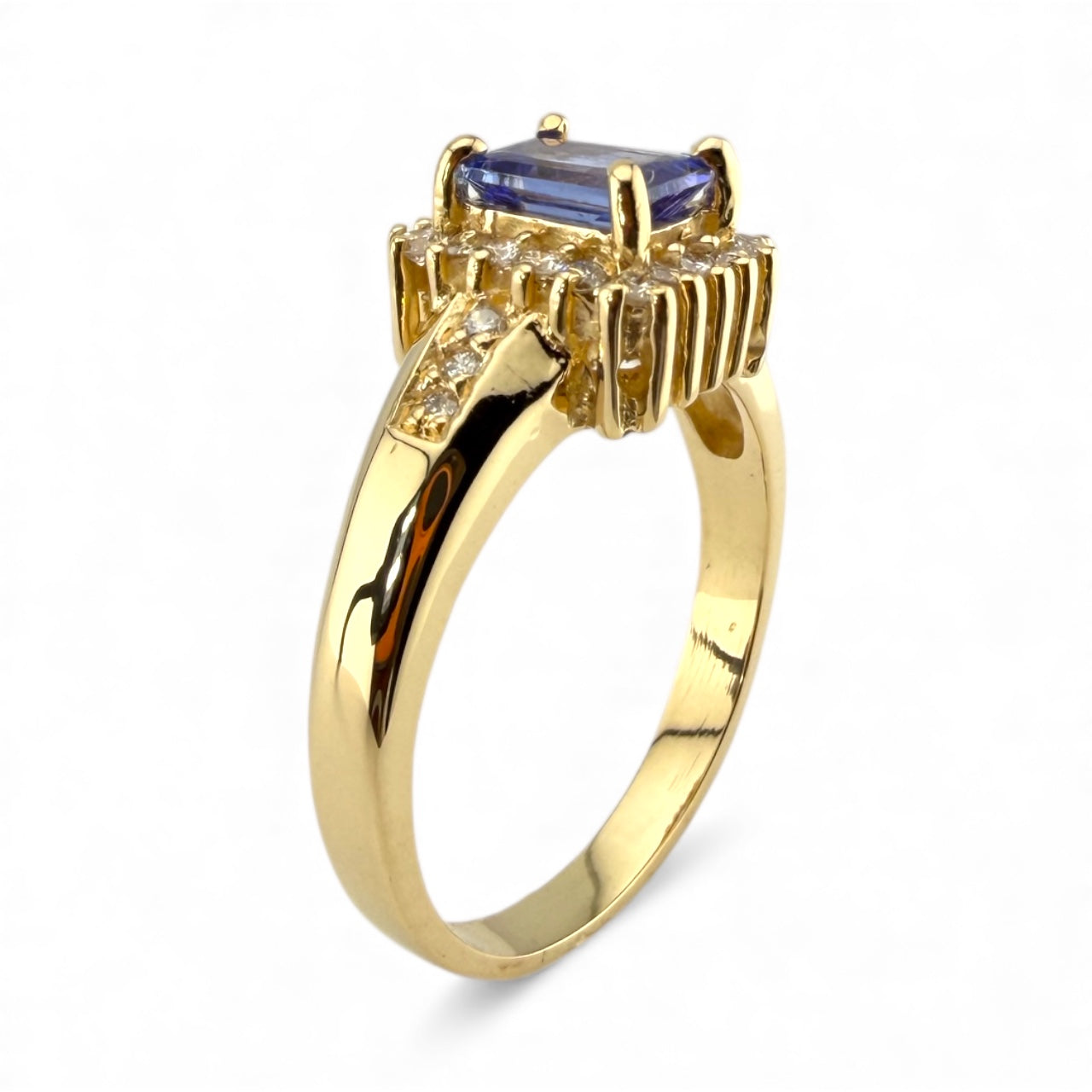 Yellow 14K Tanzanite & .36CTW Diamond Ring