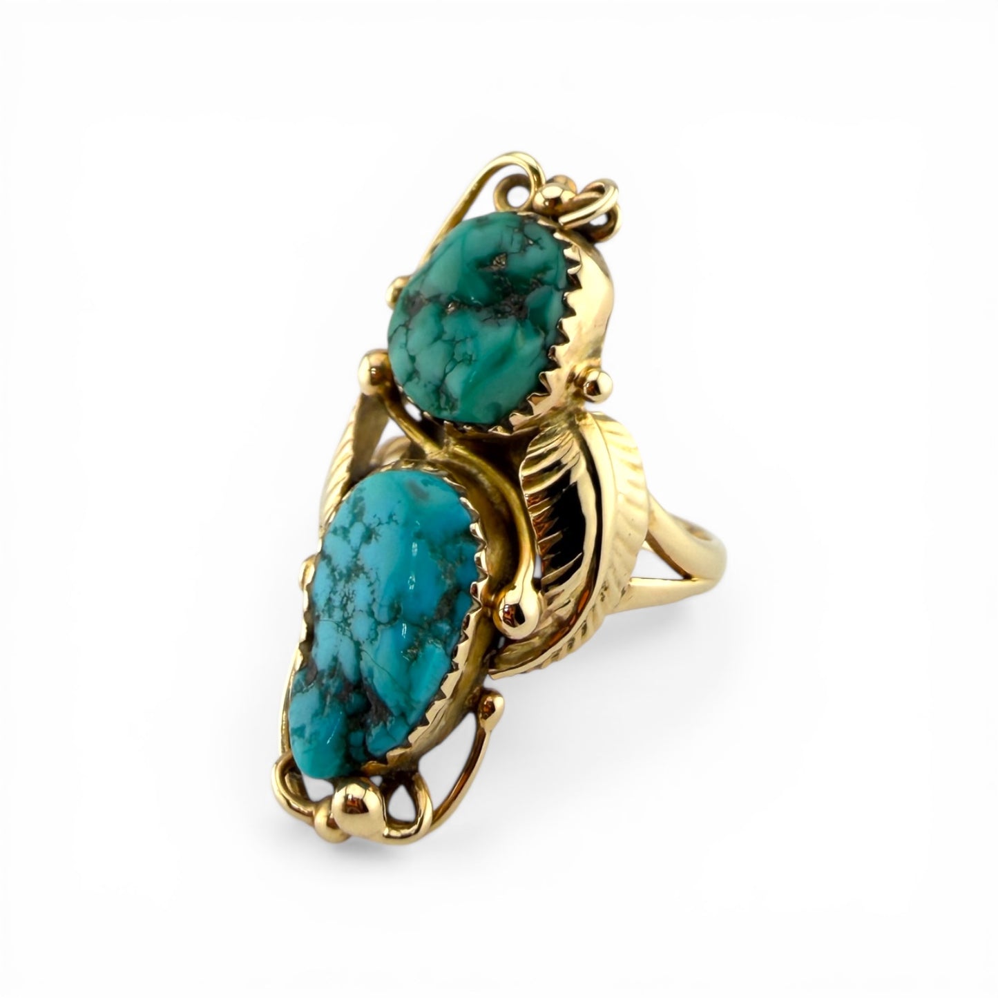 14K Native American Turquoise Ring