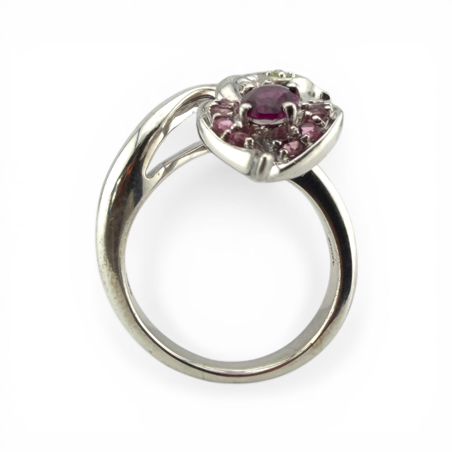 Sterling Silver Double Heart "Flower" Ring