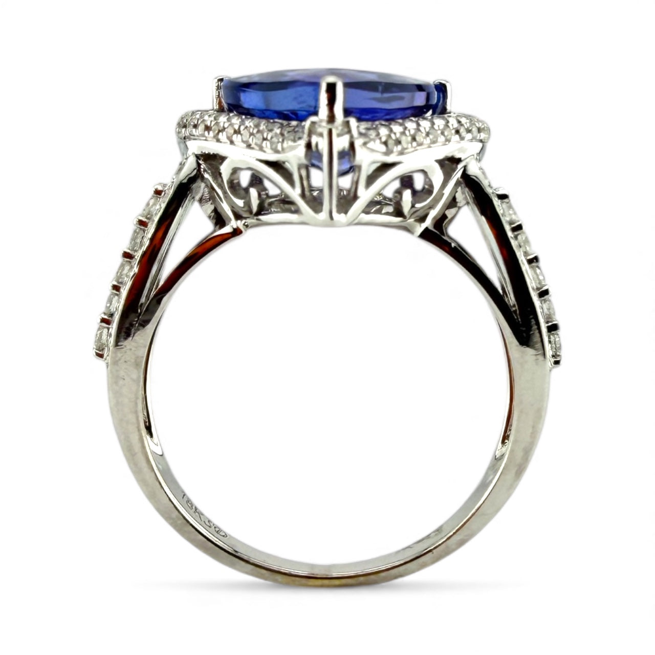 White 18K 3.24CT Tanzanite & .61CTW Diamond Heart Ring