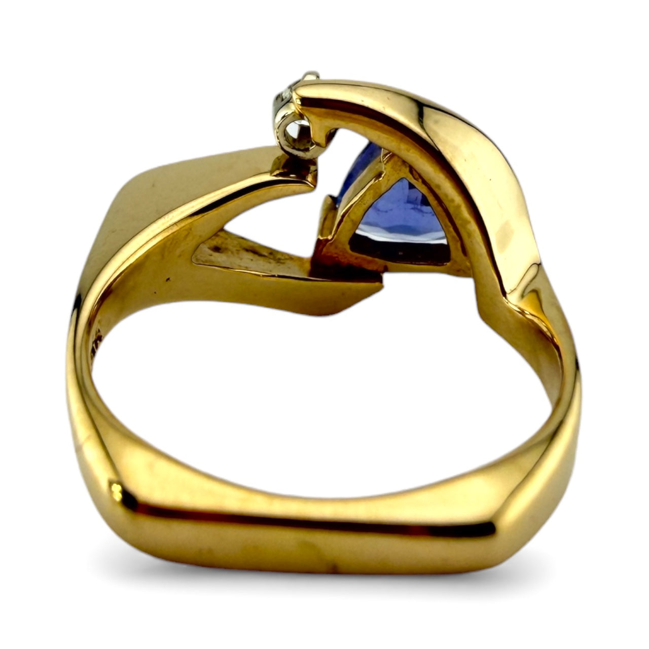 Yellow 14K .76CT Tanzanite & .06CT Diamond Ring