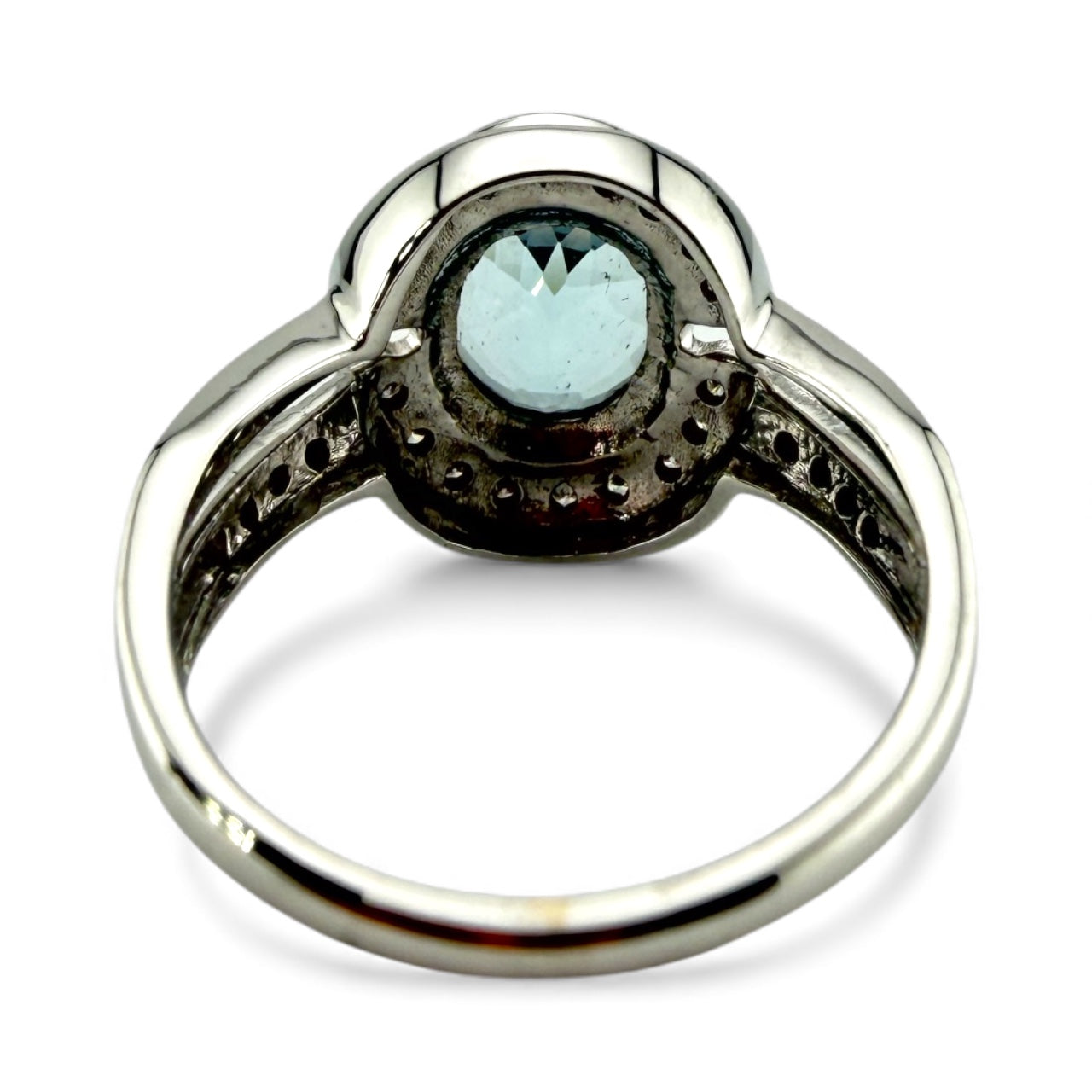 White 14K Aquamarine .17CTW Diamond Ring