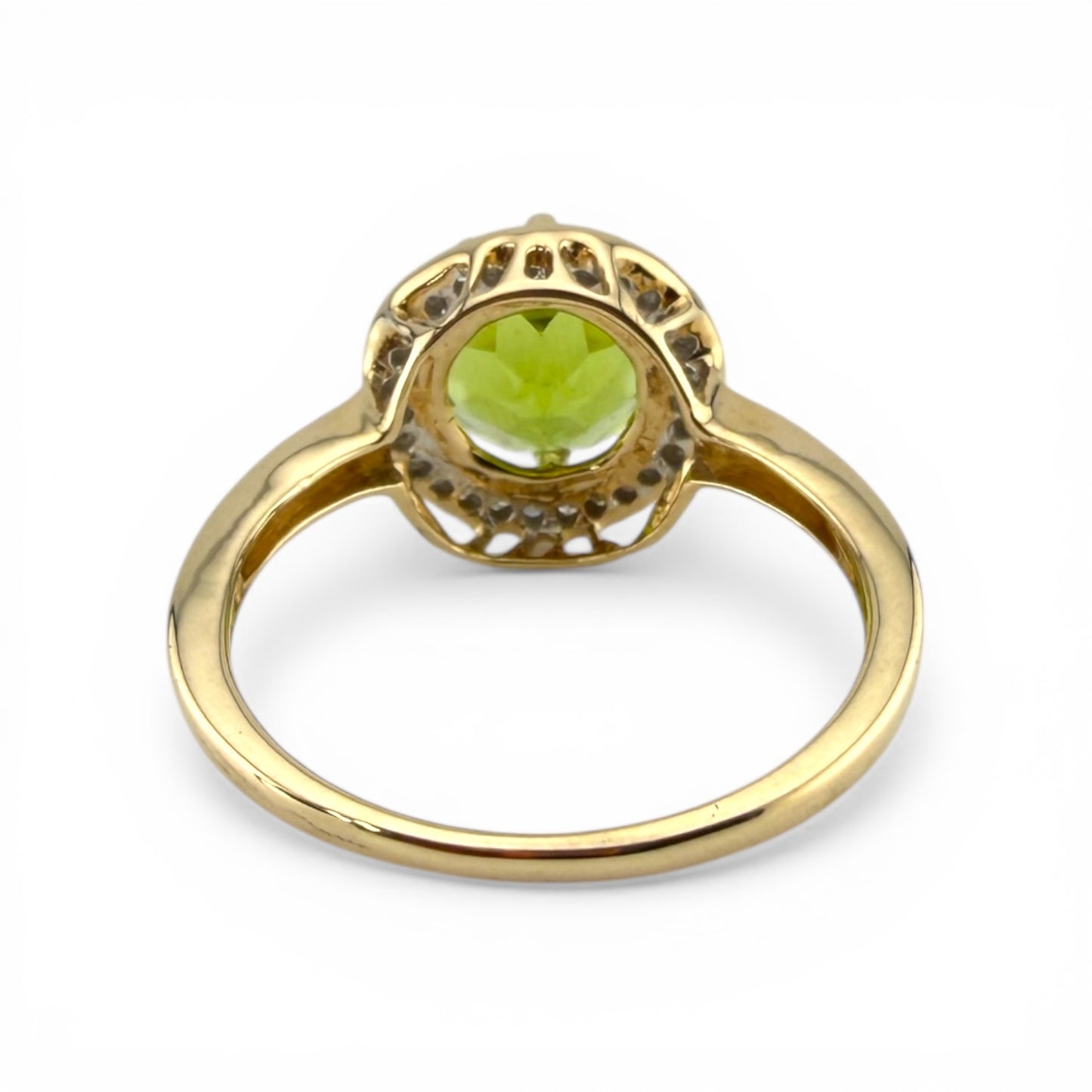 Yellow 10K .14CTW Diamond & Peridot Ring