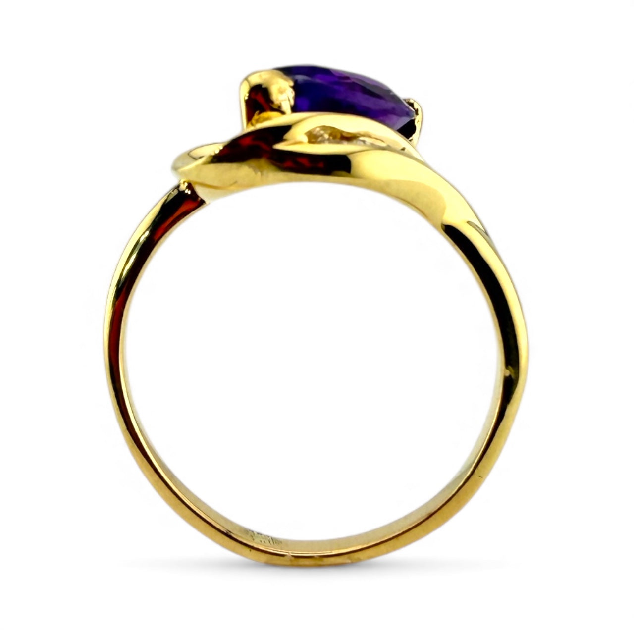 Yellow 14K Amethyst & .13CTW Diamond Ring