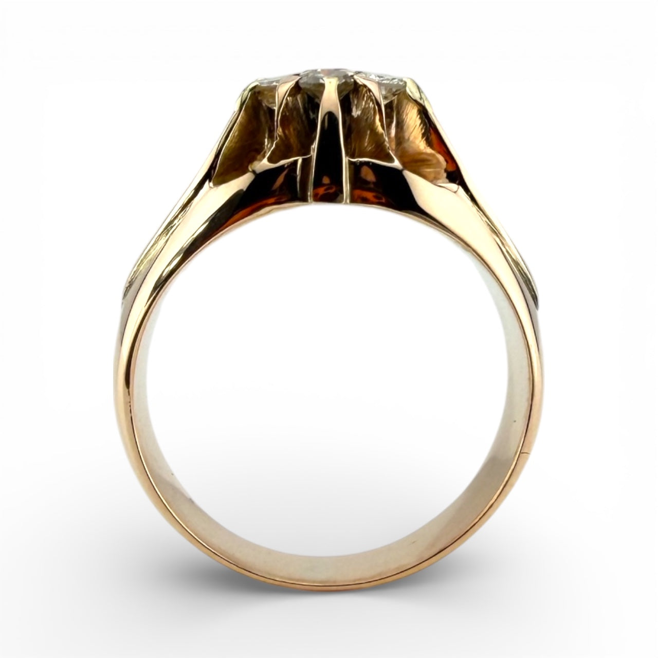 Yellow 9K .42CTW Diamond Cluster Ring