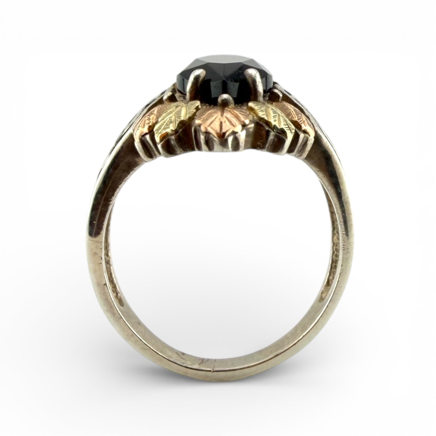 Sterling Silver & 12K Yellow Gold w/Onyx Ring