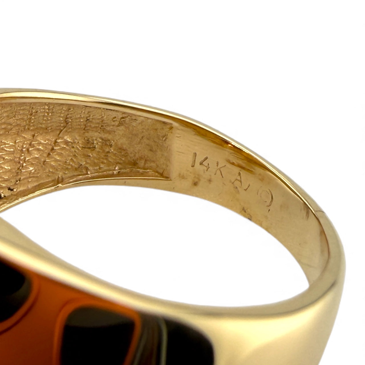 Yellow 14K Garnet Ring