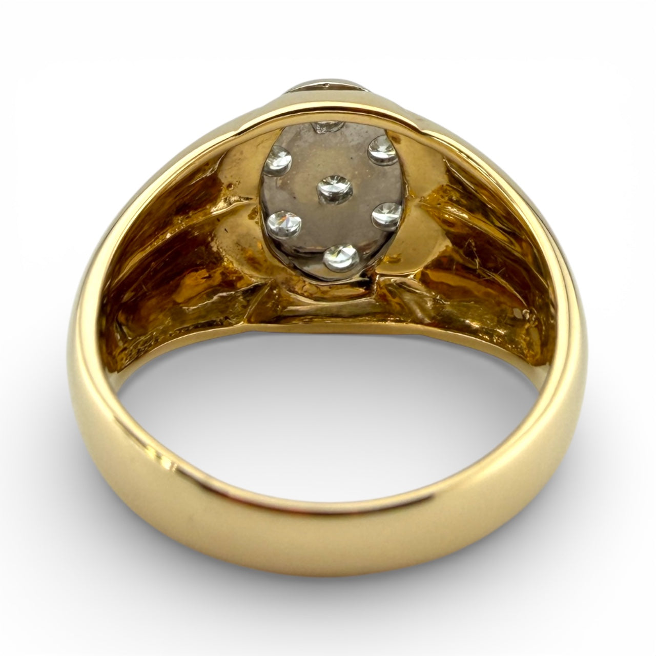 Yellow 14K .50CTW Diamond Cluster Ring