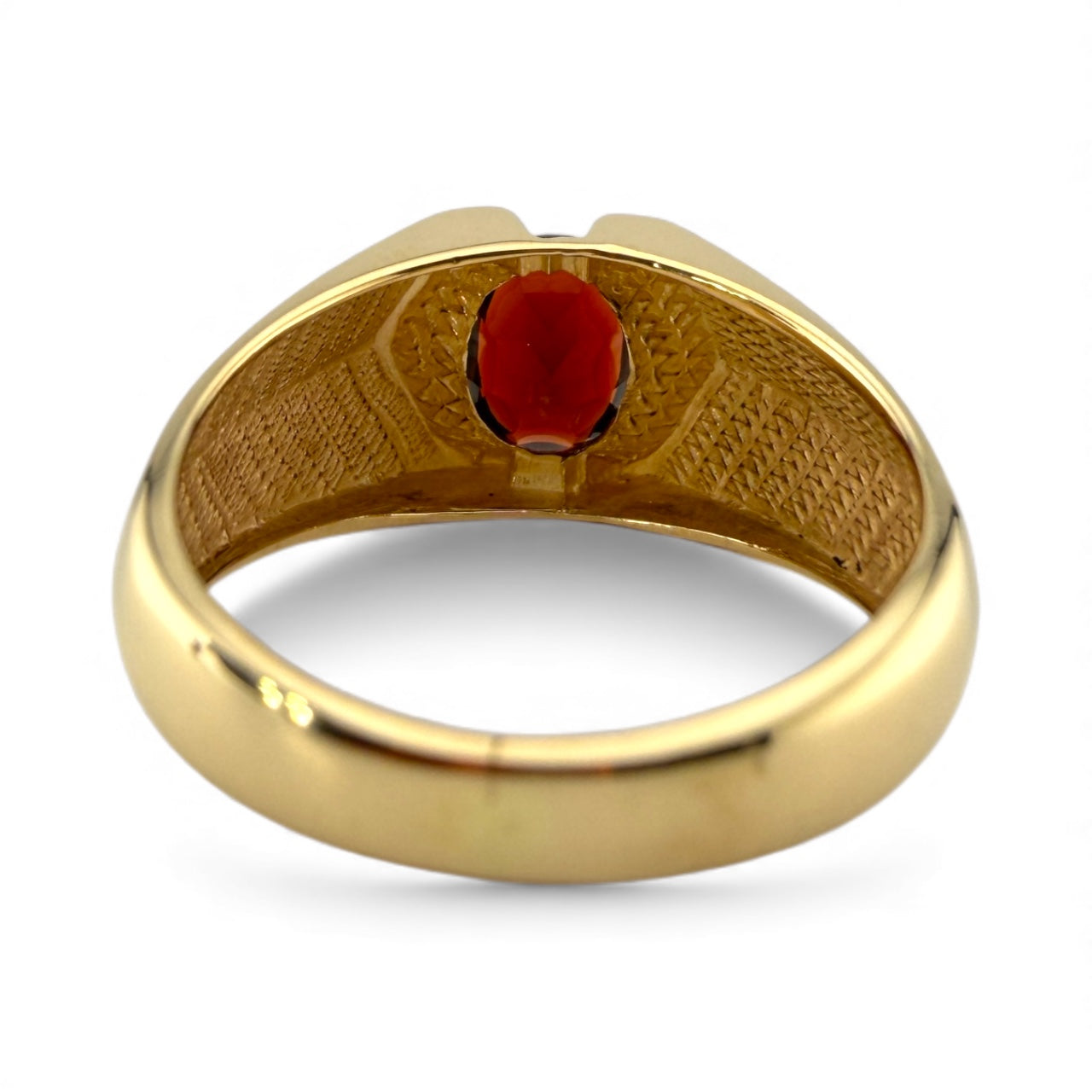 Yellow 14K Garnet Ring