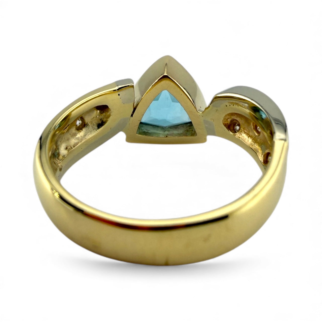 Yellow 14K Blue Topaz & .08CTW Diamond Ring