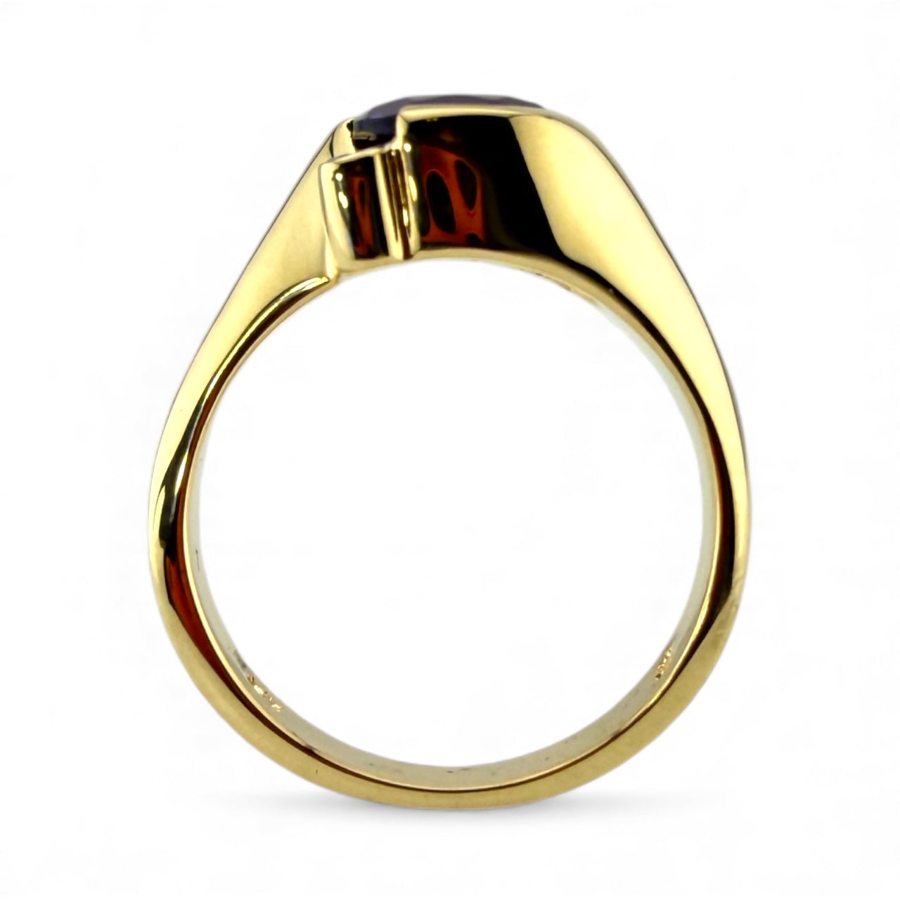 Yellow 14K Amethyst & Diamond Ring