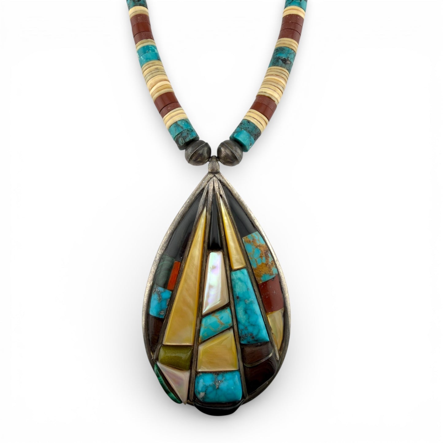 Sterling Silver Turquoise & Multi-Stone Necklace