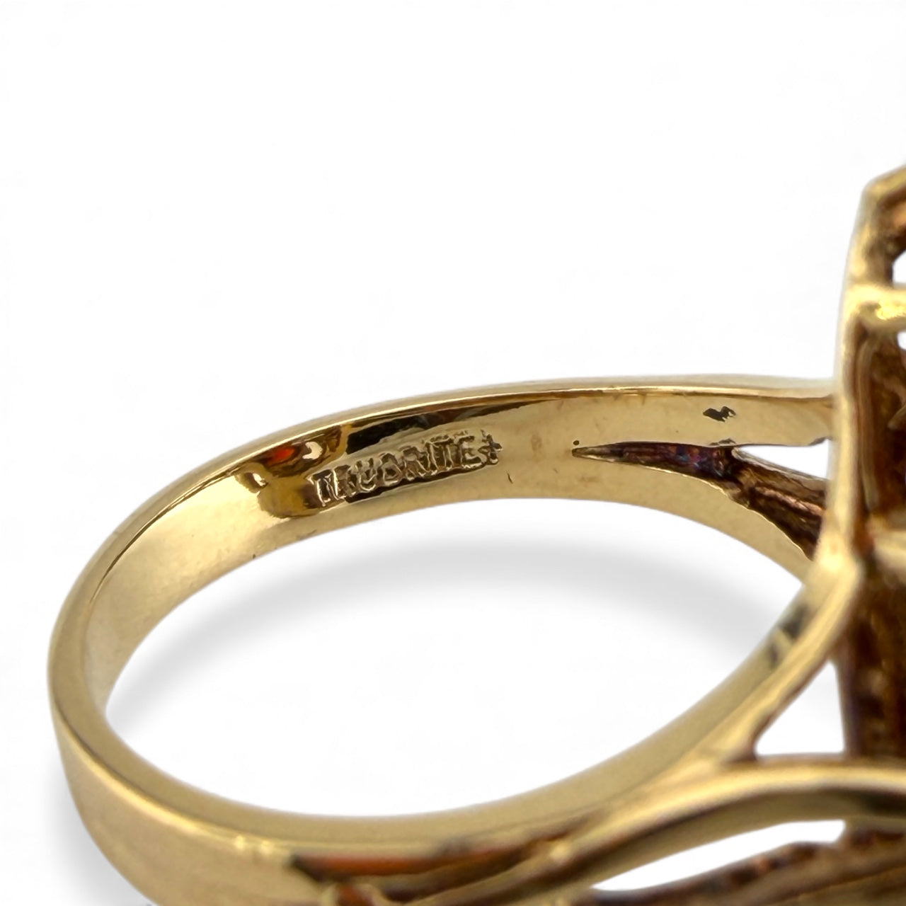 Yellow 10K Garnet & Pearl Ring