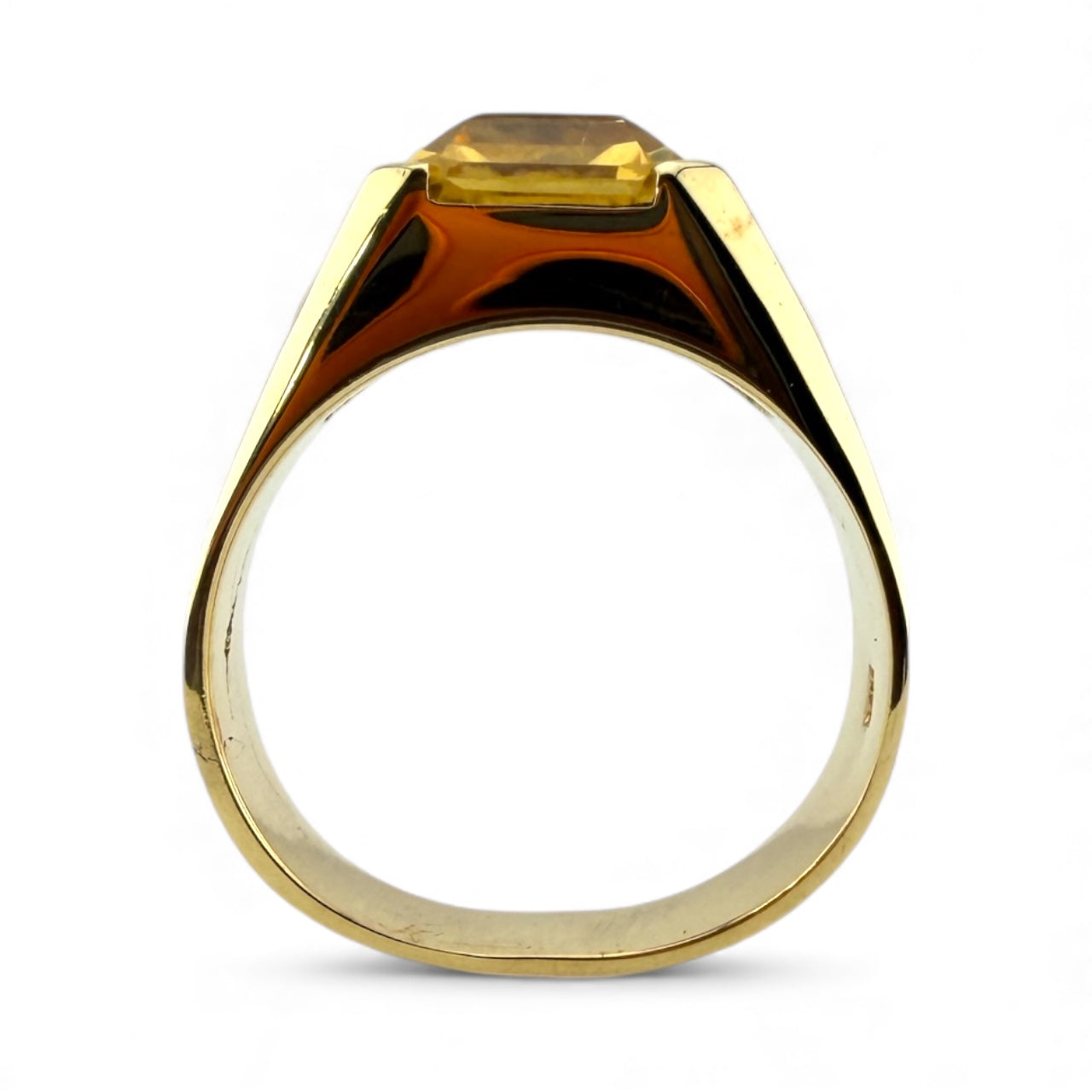 Yellow 14K Citrine & Garnet Ring