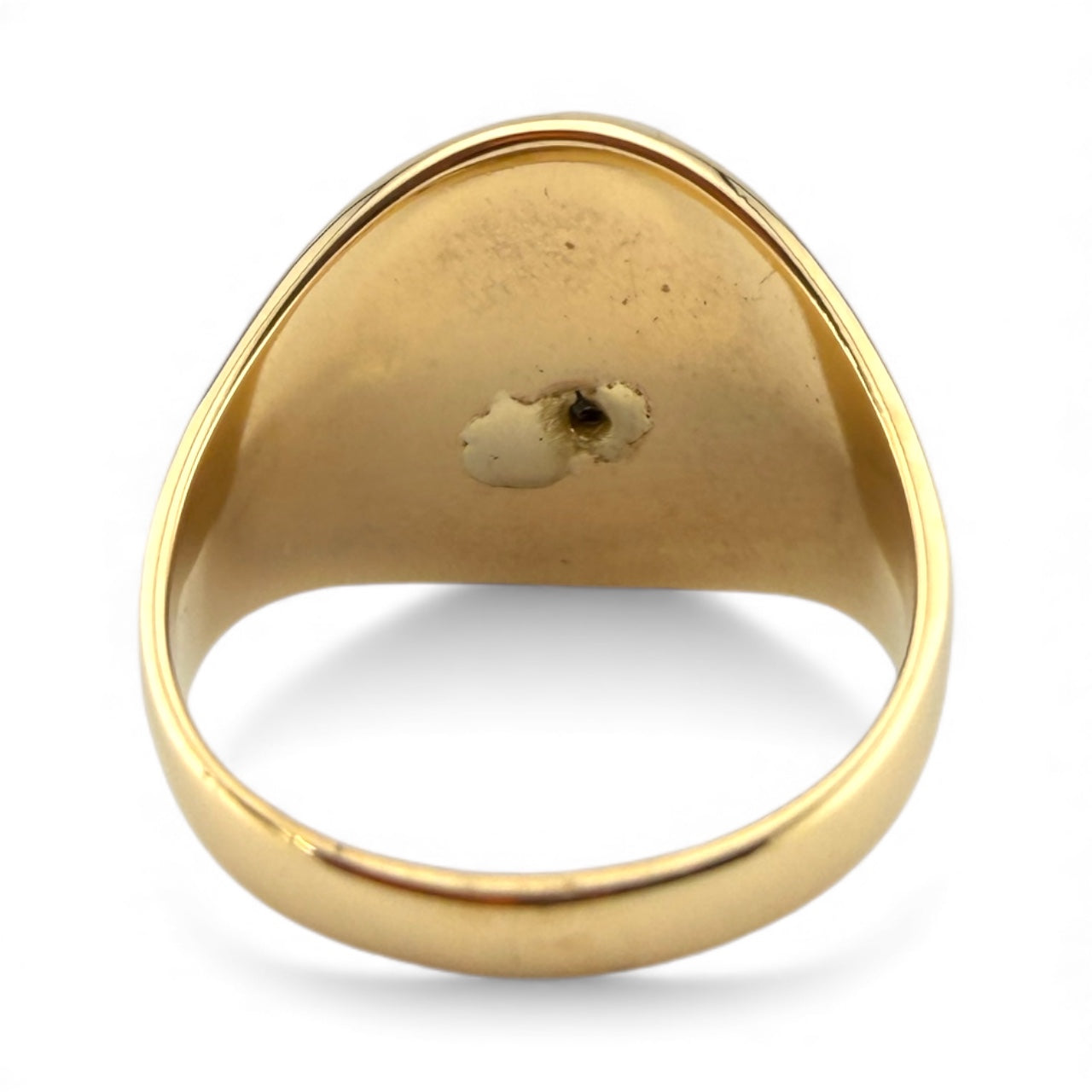 Yellow 14K .22CT Black Enameled Ring