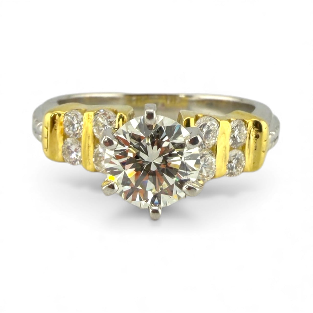 Platinum & 18K Yellow Gold VS1 K 1.08CT/.40CTW Diamond Engagement Ring