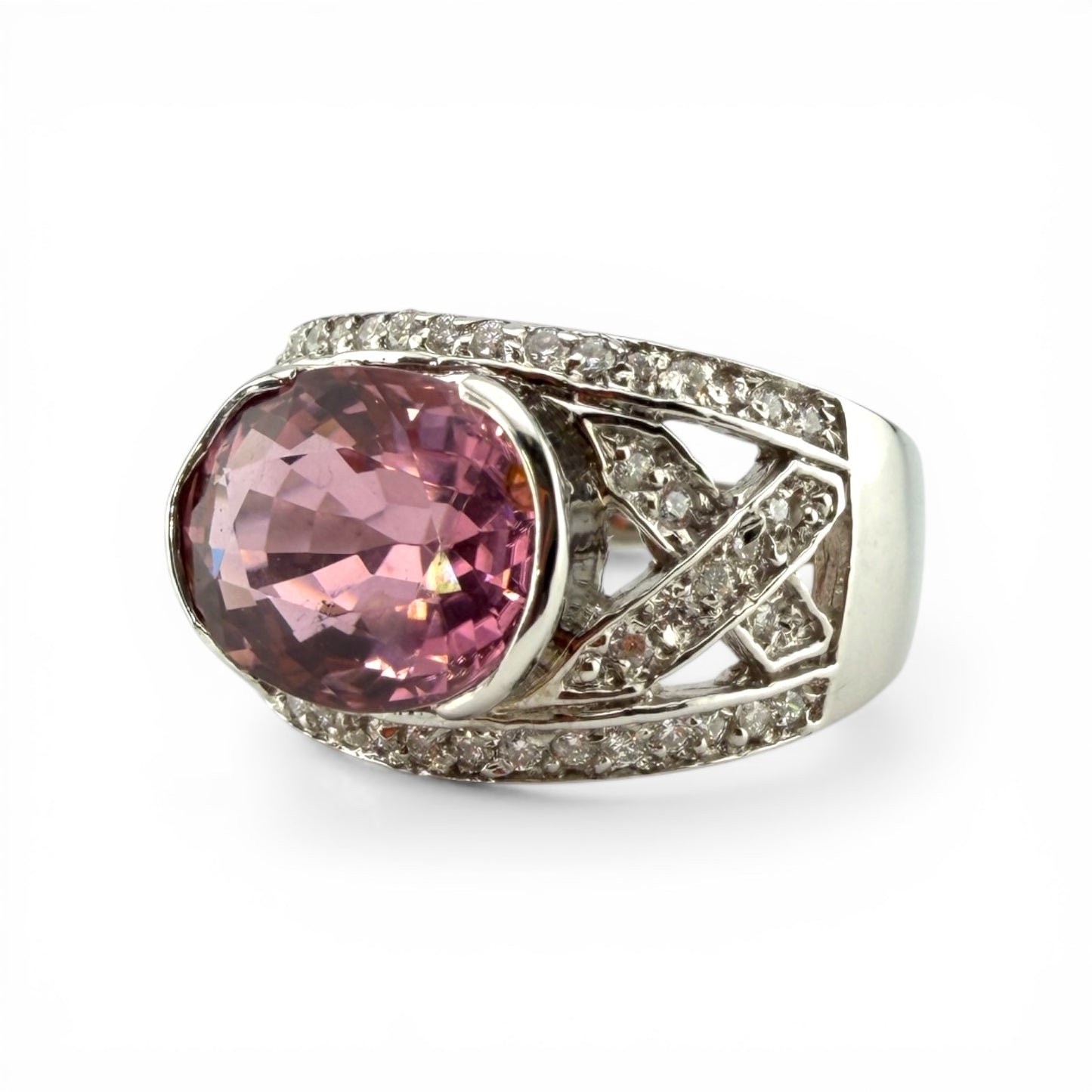 W18K Tourmaline & .50CTW Diamond Ring