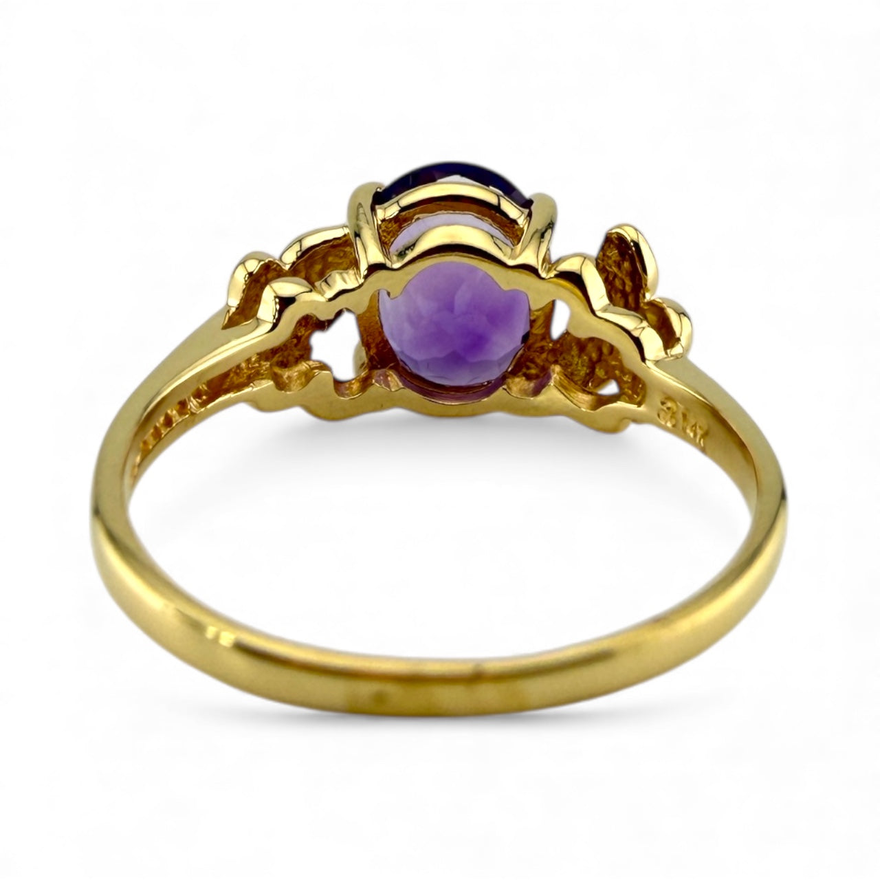 Yellow 14K Amethyst Floral Ring