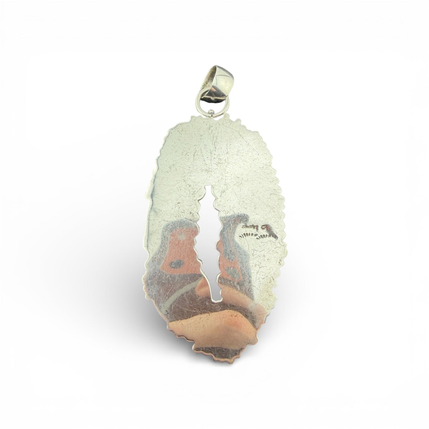 Sterling Silver Turquoise Leaf & Grape Pendant