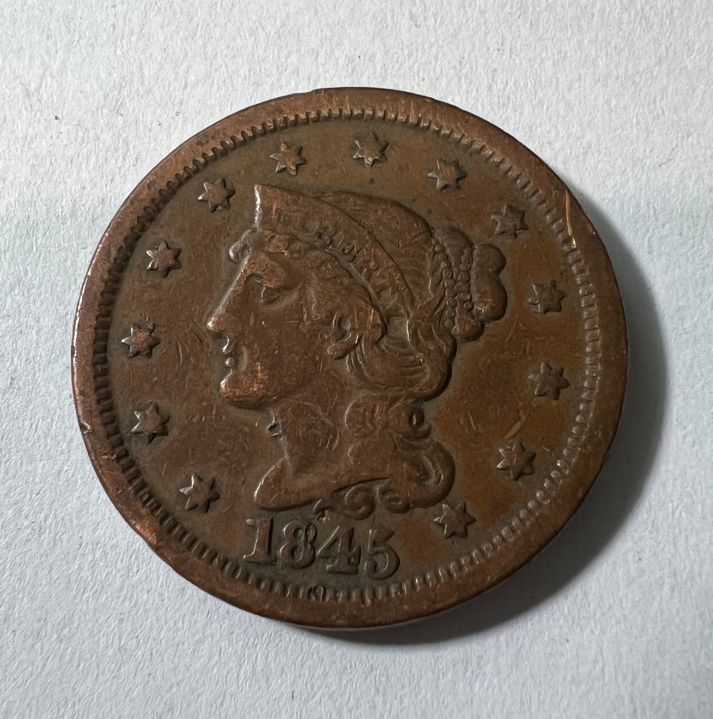 1845 Large Cent VF-25