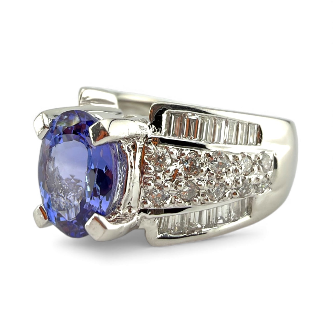 .900 Platinum Tanzanite & 1.2CTW Diamond Ring