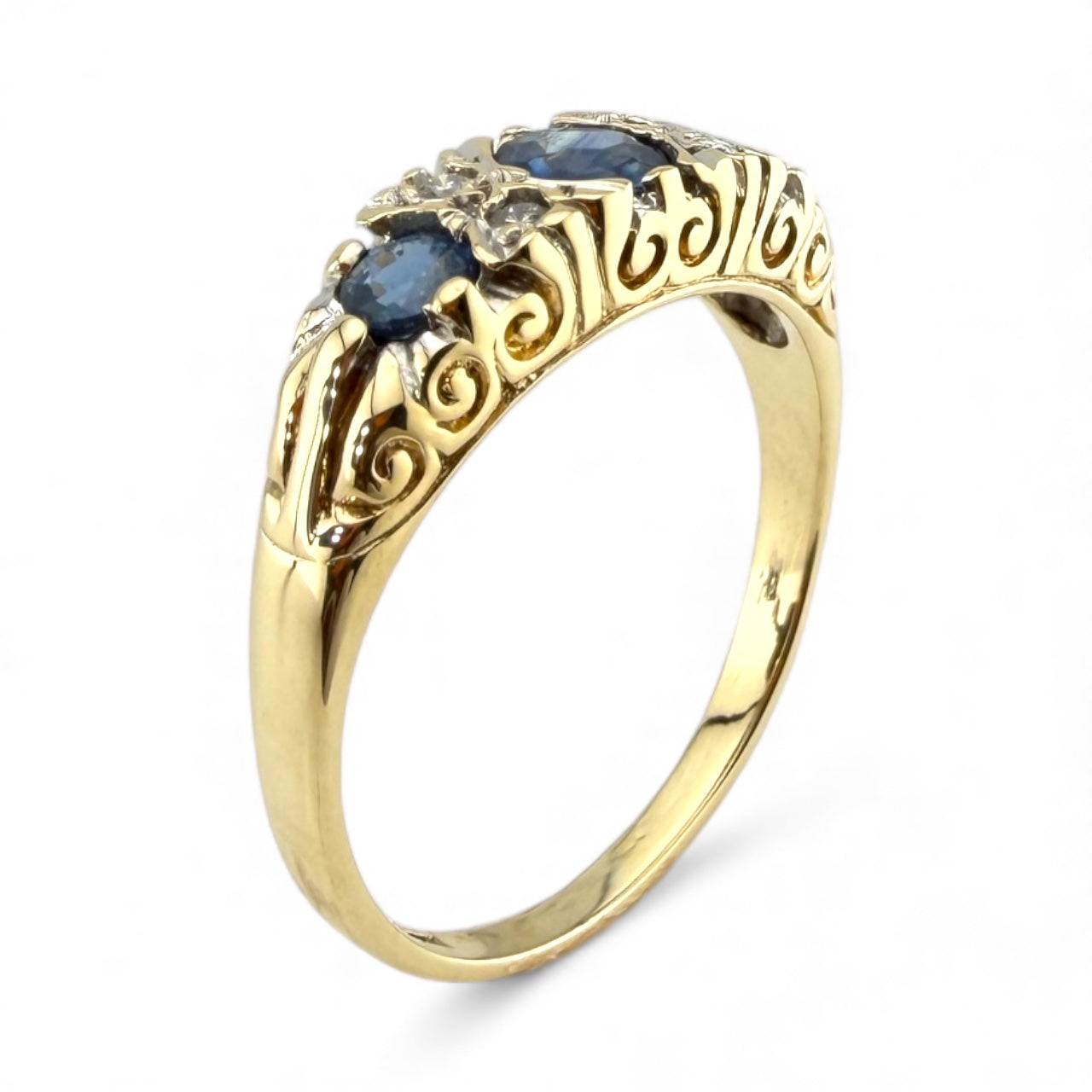 Yellow 9K Tanzanite & Diamond Ring