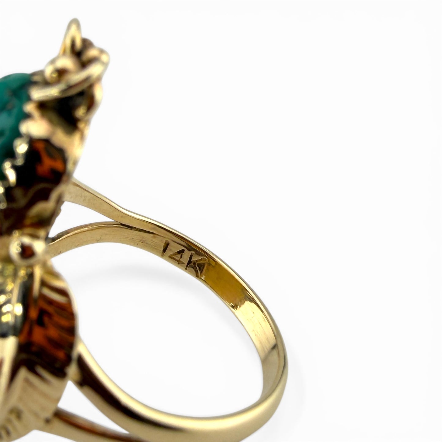 14K Native American Turquoise Ring