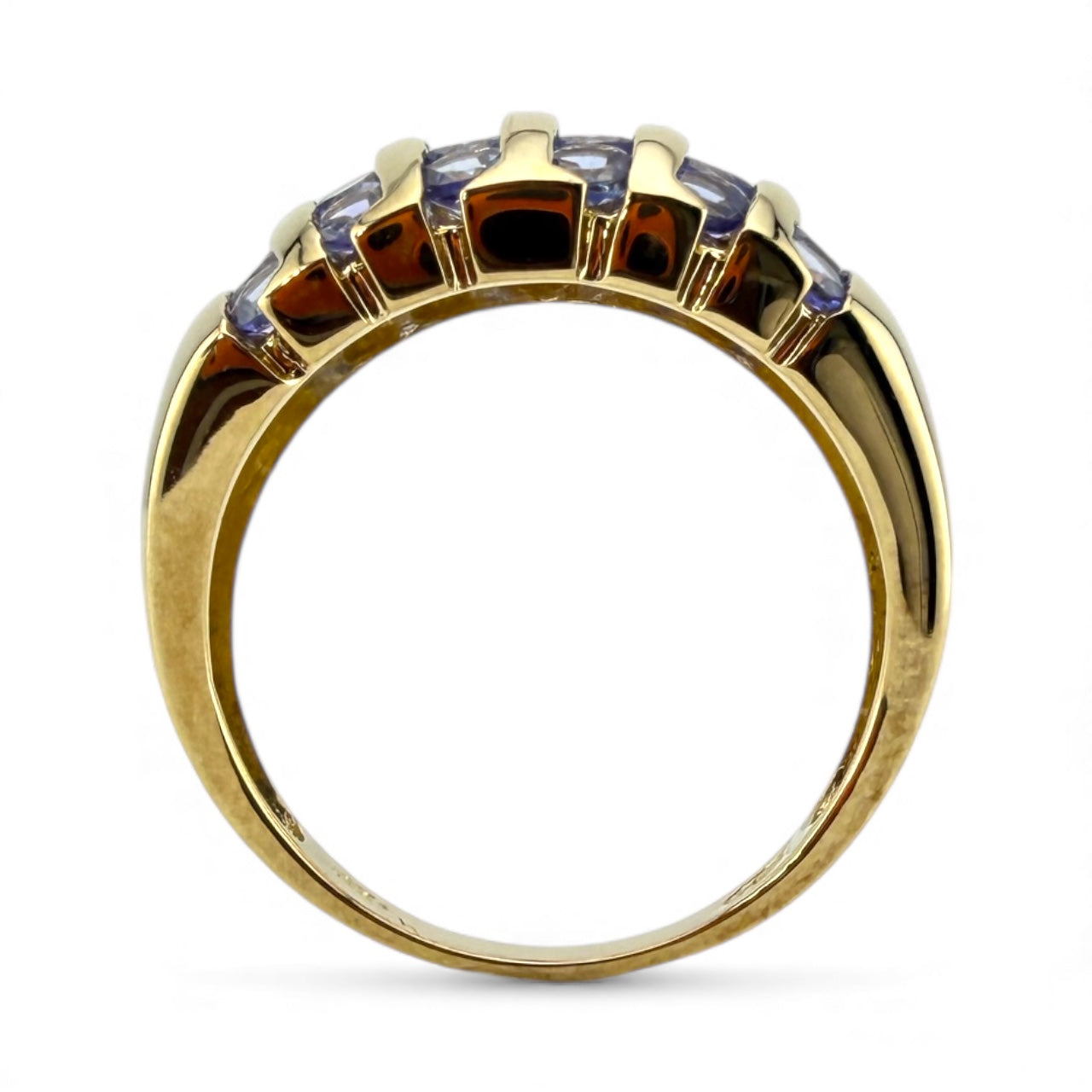 Yellow 10K Multi-Tanzanite Ring