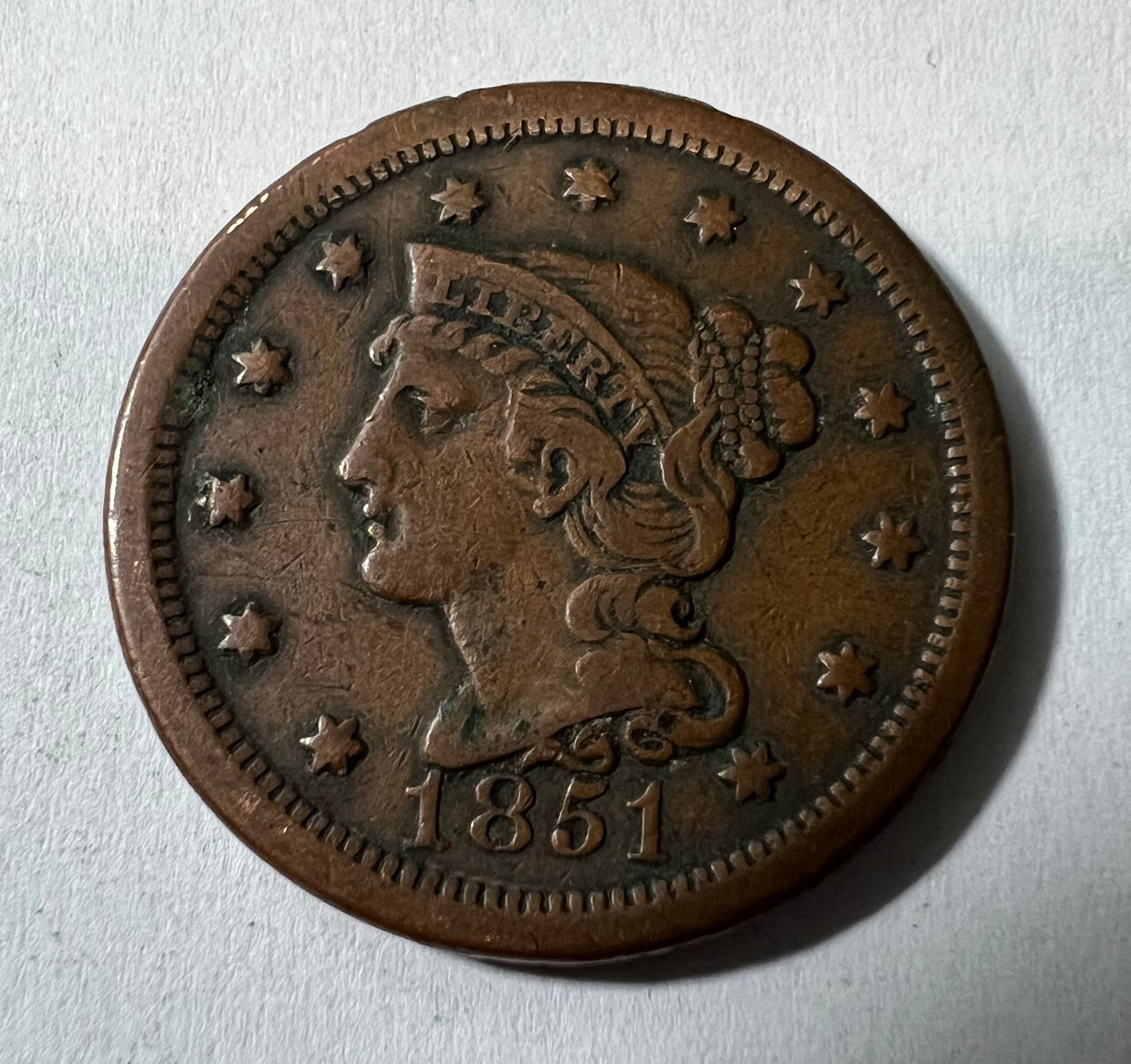 1851 Large Cent VF-20